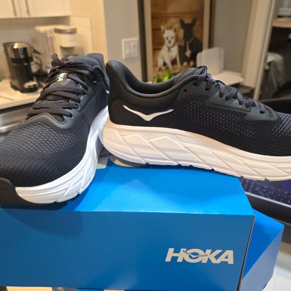 Hoka Arahi 7 7 D Wide Width Shoes Womens Black White Daily Road Race Running NEW - Picture 3 of 13